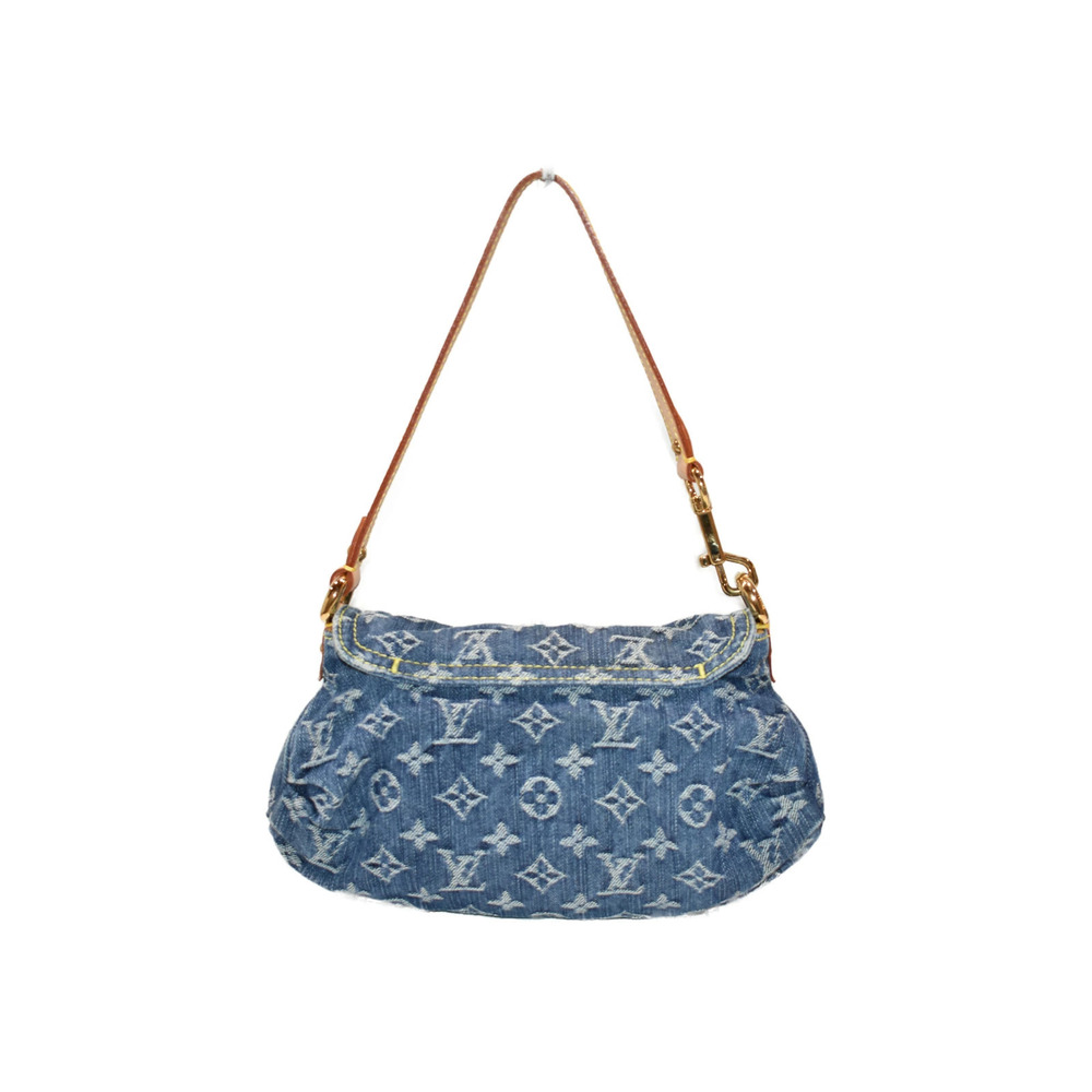 Louis Vuitton Bag Handbag Monogram Blue Denim Pleaty